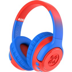 Moki Mixi Kids Volume Limited Bluetooth Headphones Blue and Red