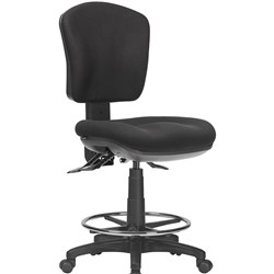 Aqua Low Back Drafting Chair 3 Lever 560-730mmH Black Fabric