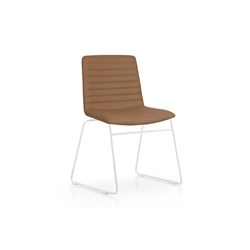 Rapidline Pixel Visitor Chair White Sled Base Amber PU Leather Seat