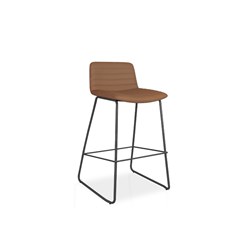 Rapidline Pixel Bar Stool 730mmH Black Frame And Amber PU Leather Seat
