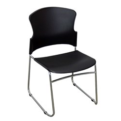 Steelco Adam Chair Sled Base Black Plastic Seat And Back