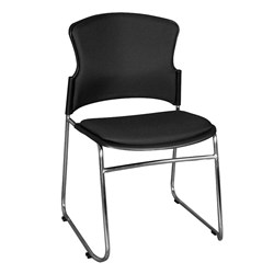 Steelco Adam Chair Sled Base Black Fabric Seat And Back