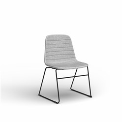 OLG Sofia Visitor Chair Black Sled Base Grey Mist Fabric Seat