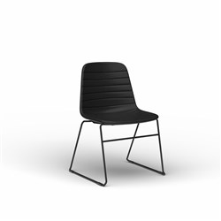 OLG Sofia Visitor Chair Black Sled Base Black PU Leather Seat