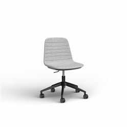 OLG Sofia Office Chair Gas Lift Black Base Grey Mist Fabric Seat And Back