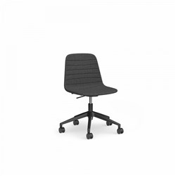 OLG Sofia Office Chair Gas Lift With Tilt Black Base Pewter Fabric Seat And Back
