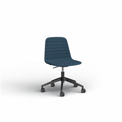 OLG Sofia Office Chair Gas Lift And Tilt Black Base Steel Blue Fabric Seat And Back