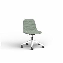 OLG Sofia Office Chair Gas Lift With Tilt White Base Leaf Fabric Seat And Back