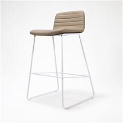 Rapidline Pixel Bar Stool 730mmH White Frame And Almond PU Leather