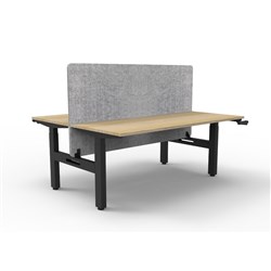 Rapidline Boost Manual Height Adjust B2B Workstation Gry Eco Screen 2 Person 1800W Oak/Blk