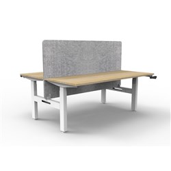 Rapidline Boost Manual Height Adjust B2B Workstation Gry Eco Screen 2 Person 1800W Oak/Wht