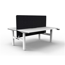Rapidline Boost Manual Height Adjust B2B Workstation Blk Eco Screen 2 Person 1800W Wht/Wht