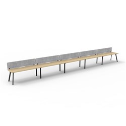 Rapidline Eternity Workstation Single Sided 5 Person Grey Eco Screen 7500W x 730mmH O/B
