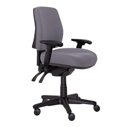 Buro Roma Mid Back Task Chair With Arms With Seat Slide Fabric Seat And Back Charcoal