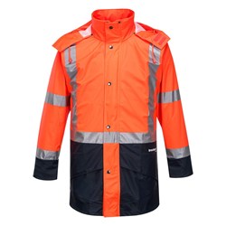 Huski Farmers Hi-Vis Contrast Jacket 5XL Orange And Navy