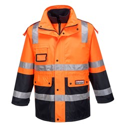 Huski Venture Hi-Vis 4-in-1 Contrast Jacket 5XL Orange And Navy