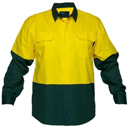 Portwest Canberra Hi-Vis Contrast Lightweight Class D Shirt Long Sleeve 5XL Yel/Grn