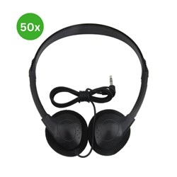 SchoolTech Light Weight Over-Ear Headphones 3.55mm Jack Black Pack Of 50