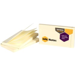 Marbig Repositionable Notes 75 x 125mm Yellow 100 Sheet Pad Pack Of 12