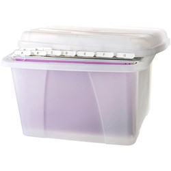 Crystalfile Porta Box 32L With 10 Suspension Files Clear