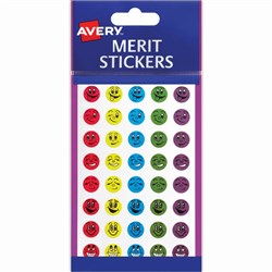 Avery Merit Stickers Mini Smiley Faces Round 18mm Assorted Colours Pack Of 800