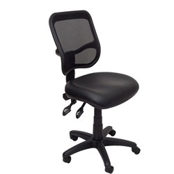 Rapidline EM300 Ergonomic Chair Medium Back Mesh Back Black PU Seat