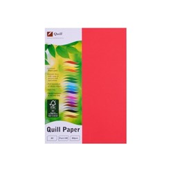Quill Colour Copy Paper A4 80gsm Red Pack of 100