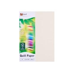 Quill Colour Copy Paper A4 80gsm Cream Pack of 100