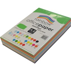 Rainbow Office Copy Paper A4 80gsm Assorted Ream of 500 40733