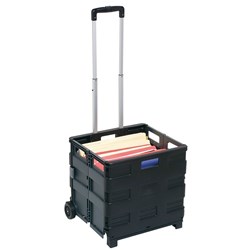 Marbig Collapsible Storage Trolley 25kg Capacity Black