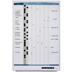 Quartet Planner Board Matrix In / Out 865 x 580mm Portrait Aluminium Frame